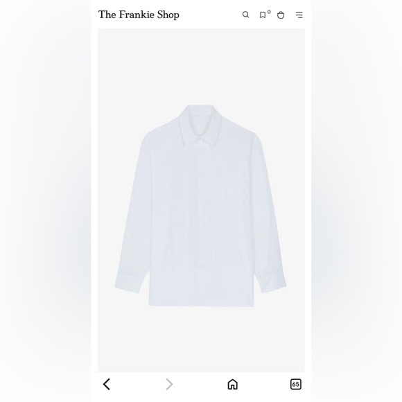 The Frankie Shop Hanna Silky Oversized Button Down Shirt Sz XS/S in White - Picture 3 of 9